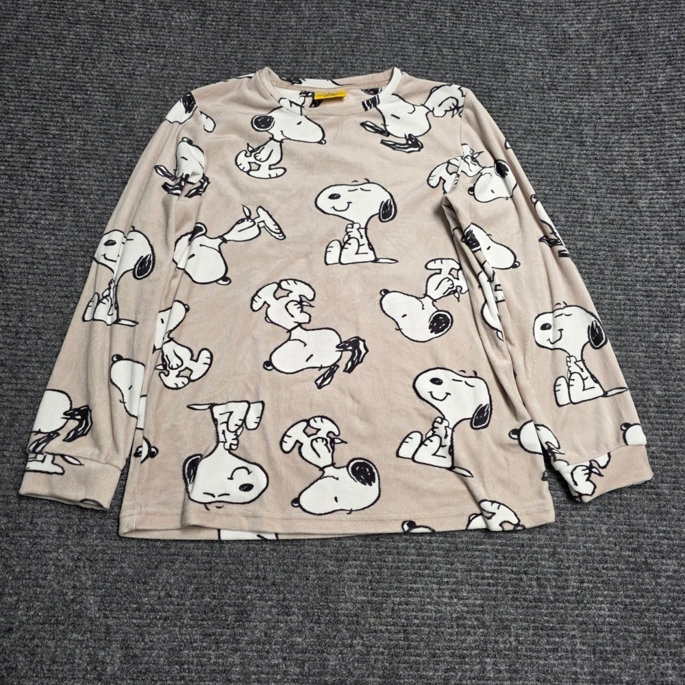 Primark Snoopy Peanuts Pajama Set Women's Size 2XS Beige Fleece Shirt‎ Joggers - Picture 2 of 15